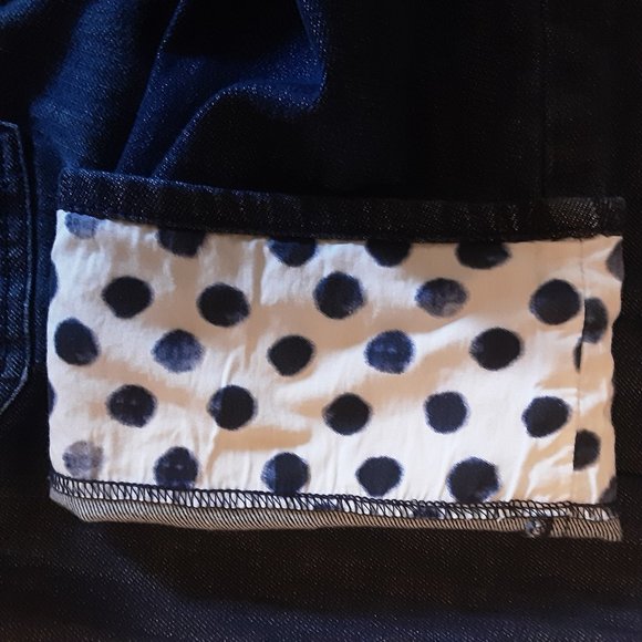 🌞 Coldwater Creek Cropped Jeans with Polka-dot Cuff Size 10 - Picture 12 of 16